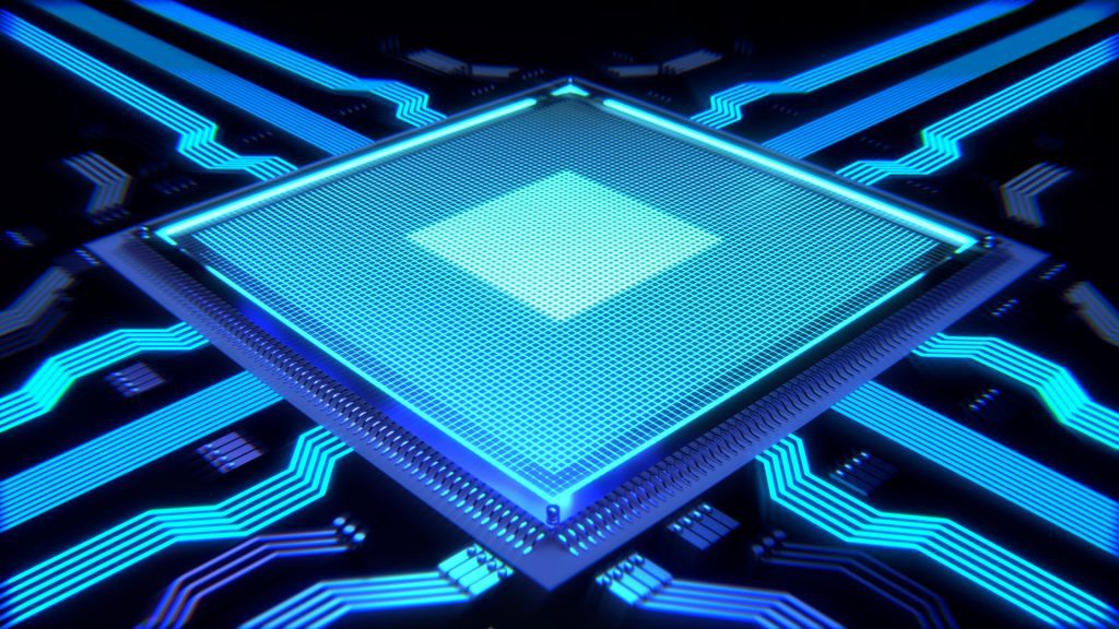 CPU processor on a motherboard